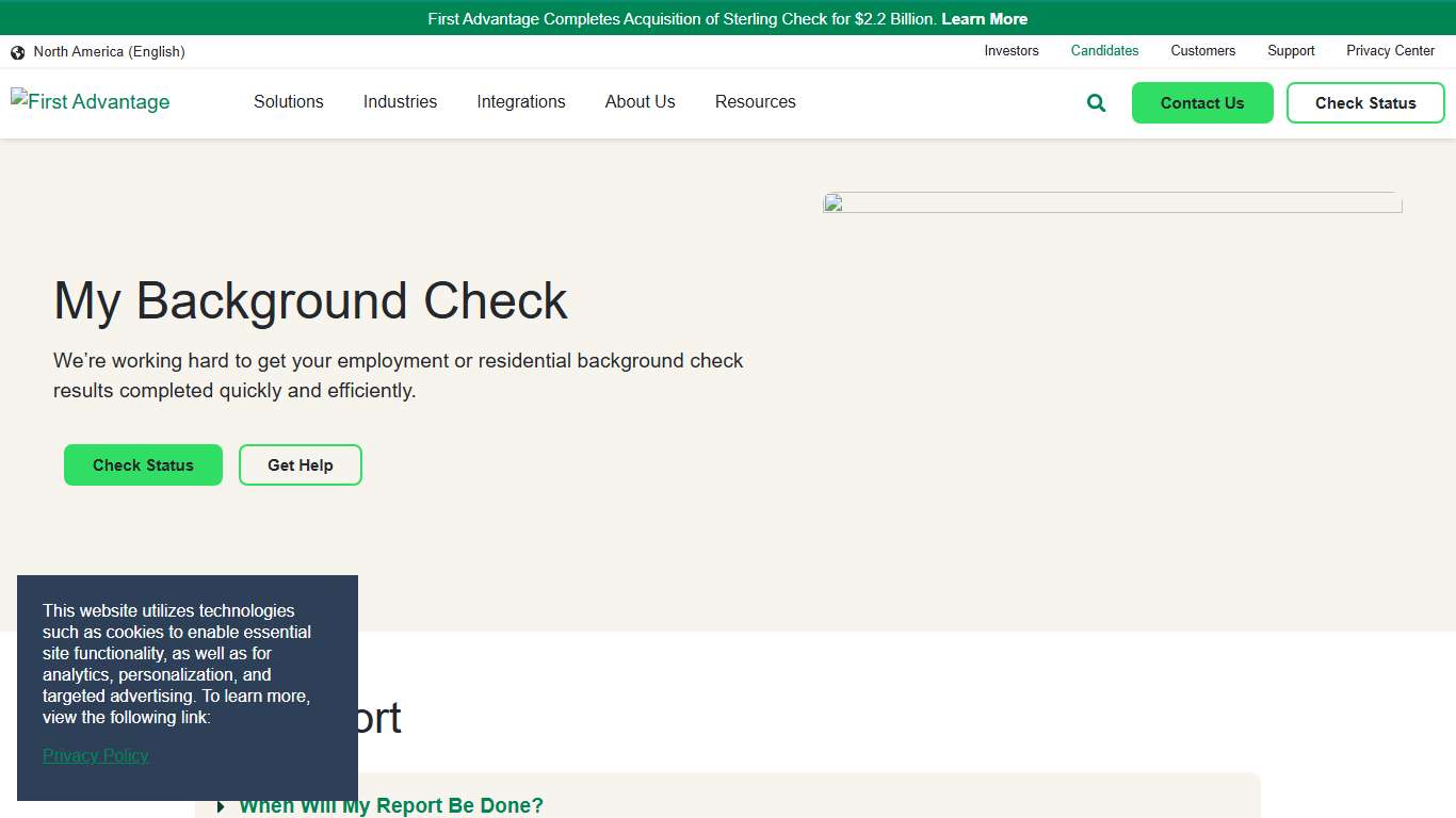 Applicant Background Check Results First Advantage